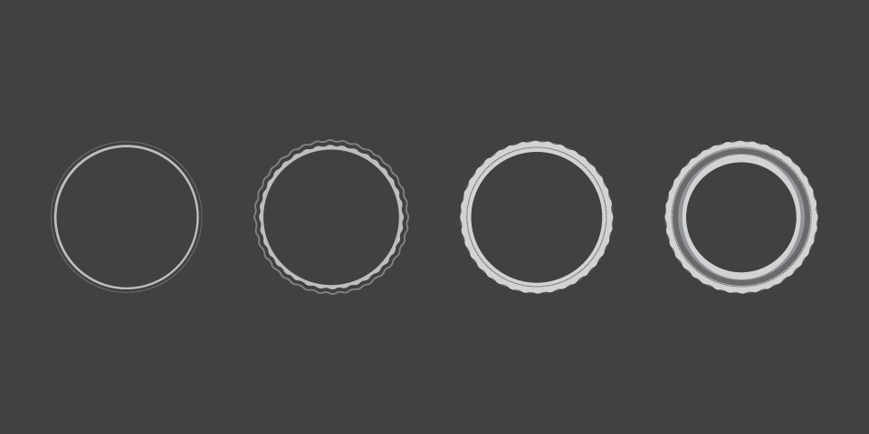 3Wine logo design process: circle study