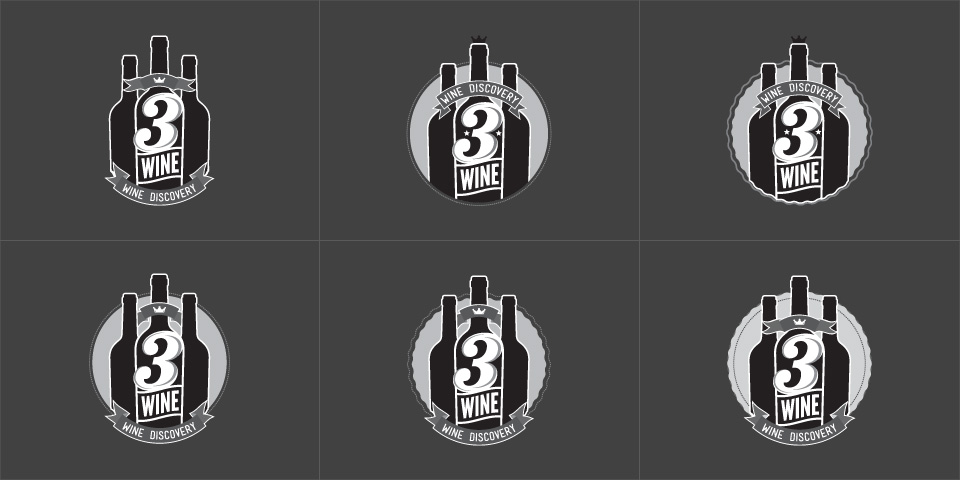 3Wine logo iterations