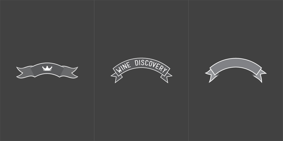 3Wine logo design process: ribbon study