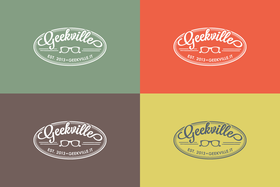 Geekville logo, color variations