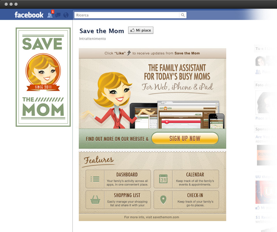 Save The Mom - Facebook Landing Tab