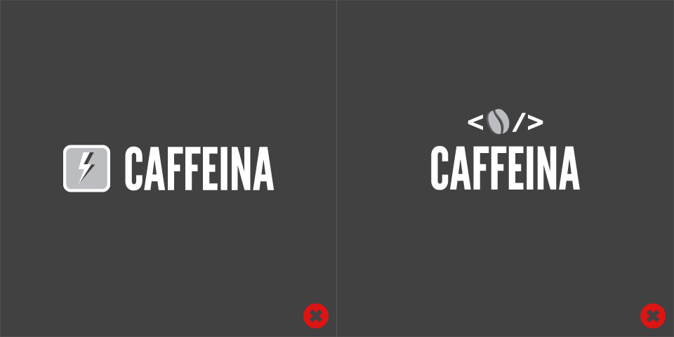 Caffeina rejected logos