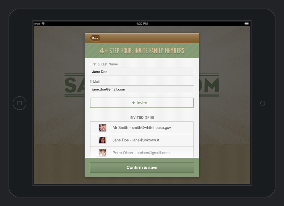 Save The Mom - Signup, step 4