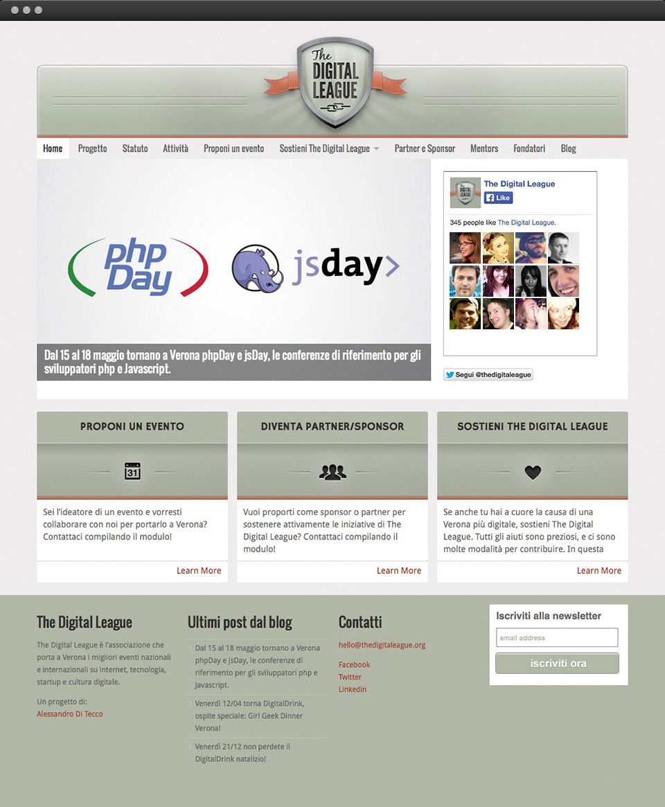 The Digital League - Website layout (WP Customization)